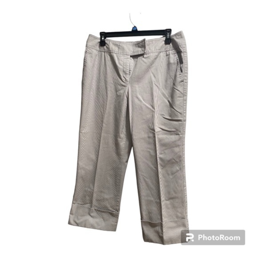 Grace Elements Gray/White Striped Womens Capris Size 10